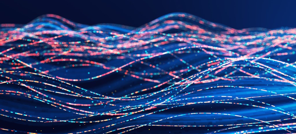 abstract image representing data waves in AI